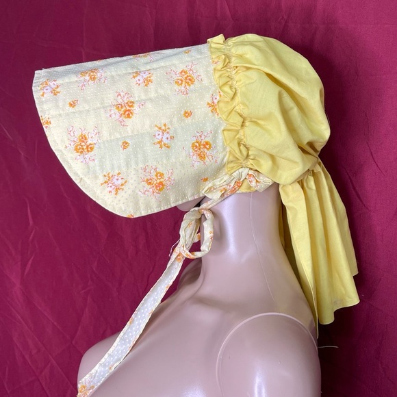 Vintage Handmade Prairie Bonnet OSFM Adult Sun Hat Civil War Reenactment Costume - Picture 3 of 7